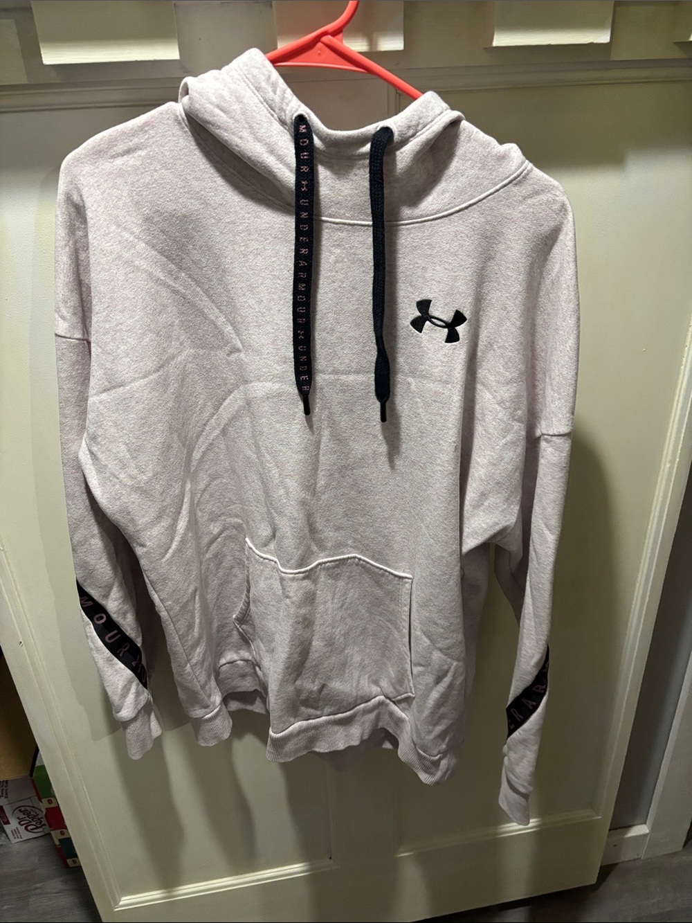 Under Armour Women’s Pale Pink Hoodie with Black Accents